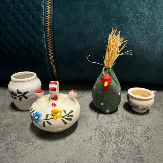 Mini Mexican Pottery and Chicken