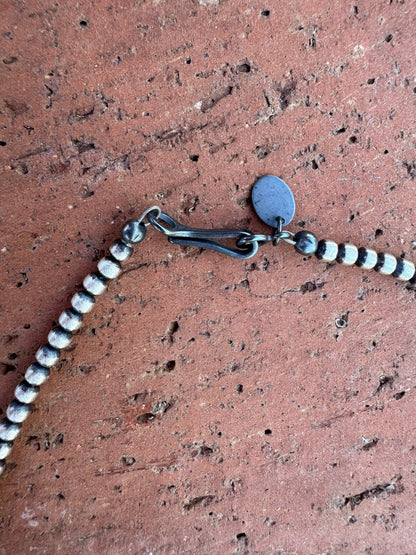 Handcrafted Pink Conch & Sterling Silver 3mm Beaded Necklace