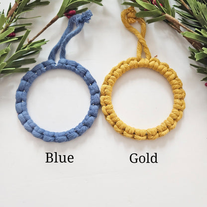 Handmade boho macrame Christmas ornaments