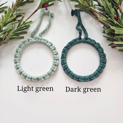 Handmade boho macrame Christmas ornaments