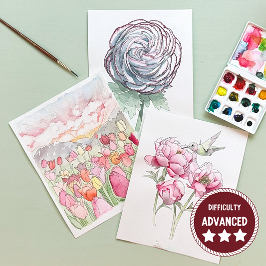Spring Florals Watercolor Painting Kit