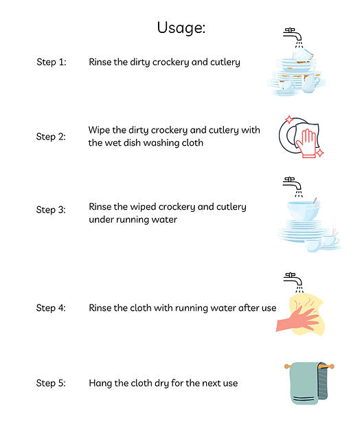 Pure Bamboo Fiber Dish Washing Cloth | No Detergent Required