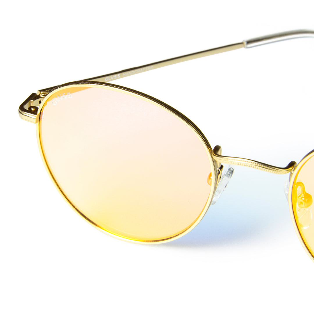 Gold-tone Metal Frame Sunglasses with Lightly Tinted Lenses