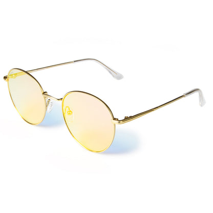 Gold-tone Metal Frame Sunglasses with Lightly Tinted Lenses
