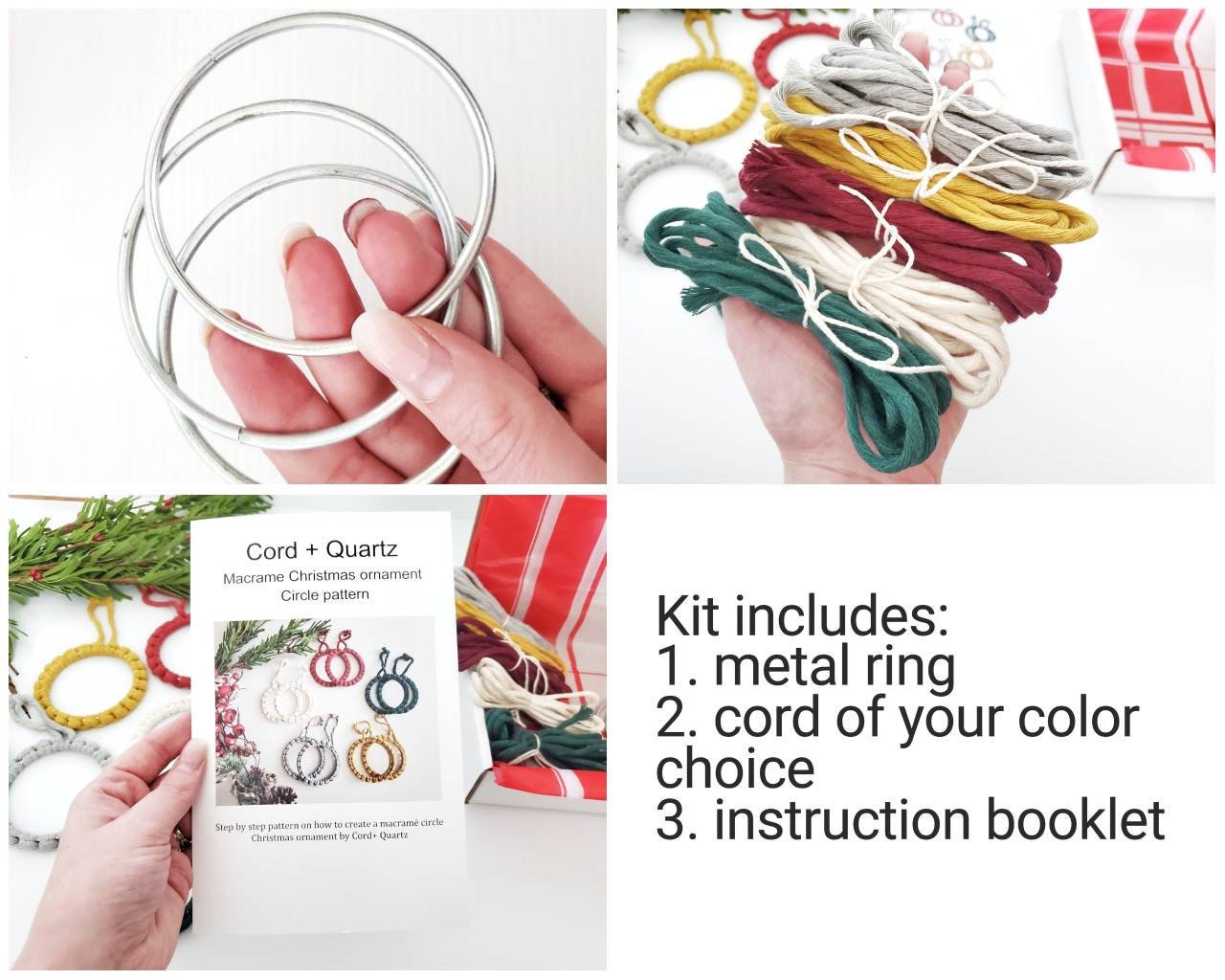 DIY Macrame Christmas ornament kit