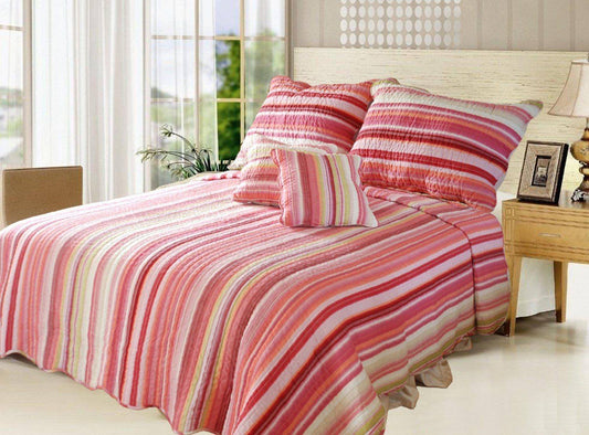 Reversible Stripe Quilt Set – Bold, Cozy & Colorful Bedding