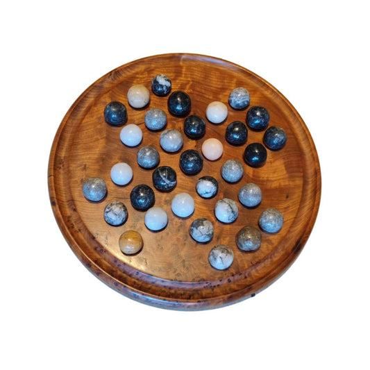 Wooden Solitaire Marble Game Set