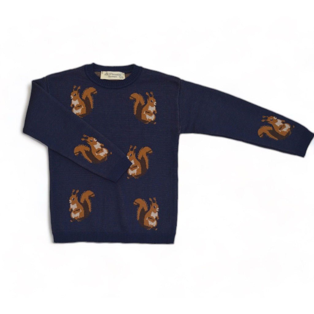 Squirrel Knit Sweater - 100% Organic Cotton