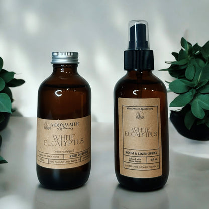 White Eucalyptus - REED DIFFUSER  – Fresh Clean Aromatherapy Scent